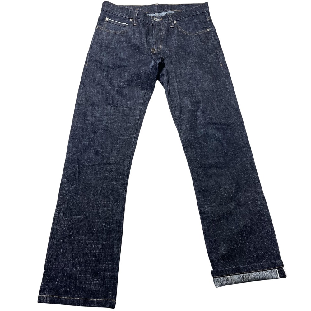 Naked & Famous SkinnyGuy Jeans Mens 33x30 Blue Raw Selvedge Slim Stretch Denim